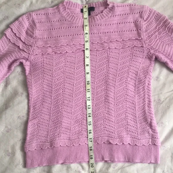 J. Crew Lilac Scallop Trimmed Sweater - Picture 5 of 11